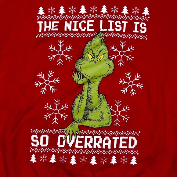 The Grinch Medium 7-9 Christmas Sweatshirt Red Holiday - Picture 1 of 4